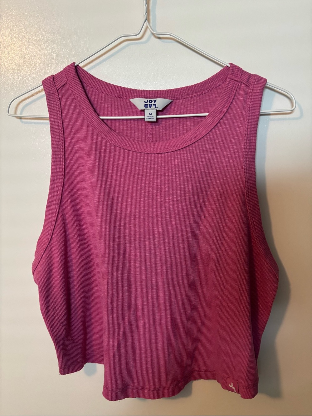 Athleisure Collegiate Athlete Aesthetic Lived In JoyLab Magenta Ribbed Crop Tank